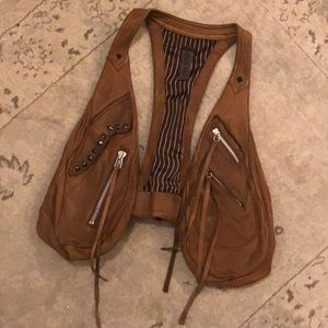 AULA AILA Brown Leather Vest